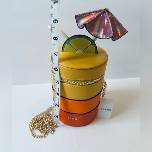 🍹ALDO summer Kelliwith Orange Multi Cocktail Crossbody Bag Purse Collectible NWT - Picture 7 of 8